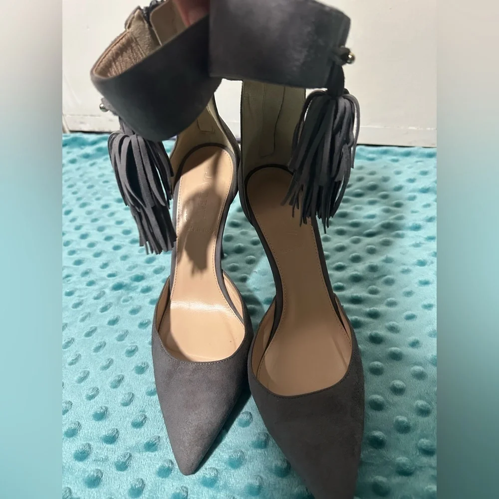 J. Crew Gray Women's Heels with Fringe